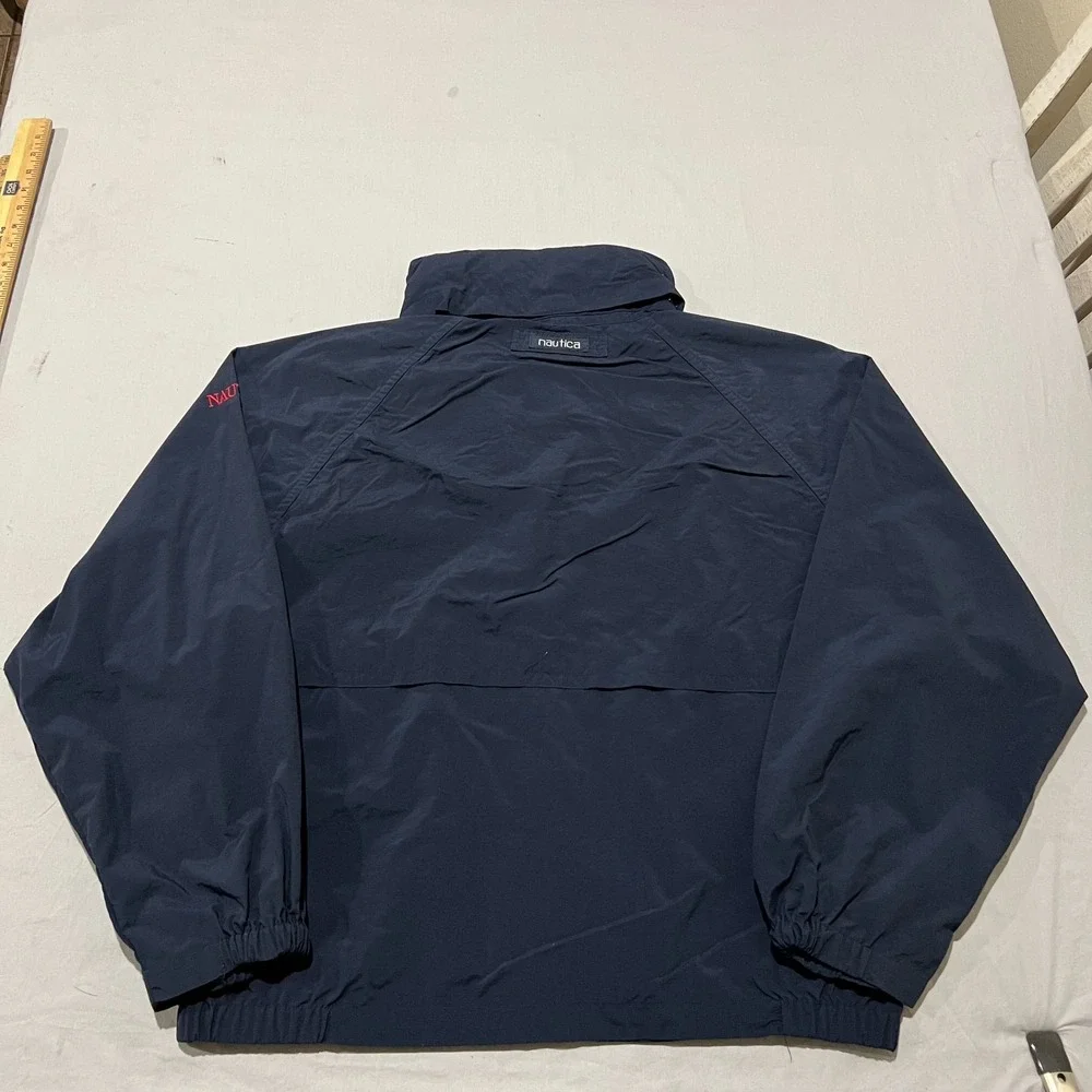 Vintage Nautica Mens Navy Blue Lined Classic Full Zip Sailing Jacket Size XL
